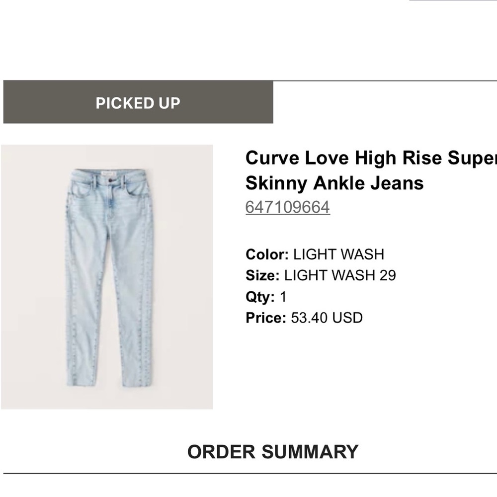 Abercrombie Curve Love Skinny Jeans